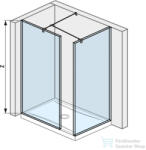 Jika PURE 70/80 cm-es zuhanyfal Jika Perla átlátszó üveggel, fényes ezüst profillal, H2684230026681 (H2684230026681)