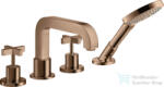Hansgrohe AXOR Citterio 4 üléses kádtöltő csaptelep zuhanyszettel, polírozott vörös arany hatású 39445300 (39445300)