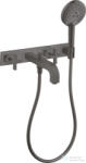 Hansgrohe AXOR Citterio falsík alatti kádtöltő csaptelep zuhanyszettel, szálcsiszolt fekete króm 39441340 (39441340)