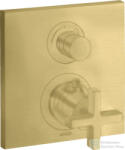Hansgrohe AXOR Citterio falsík alatti termosztátos kád/zuhany csaptelep alaptest nélkül, szálcsiszolt sárgaréz hatású 39705950 (39705950)