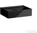 Laufen Kartell By Laufen 46x46 cm-es csiszolt aljú mosdó 3 csaplyukkal, túlfolyó nélkül, fényes fekete H8183310201581 (H8183310201581)