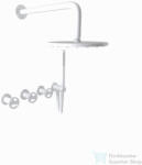 Bugnatese MILLENOVECINQUANTA falsík alatti zuhanyrendszer 22, 5 cm-es esőztetővel, belső egységgel, zuhanyszettel, matt fehér 4527BI (4527BI)