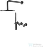 Bugnatese MILLENOVECINQUANTA falsík alatti zuhanyrendszer 22, 5 cm-es esőztetővel, belső egységgel, zuhanyszettel, matt fekete 4601HNE (4601HNE)