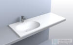 LunArt Kinsley L 120x50 cm-es beépíthető öntöttmárvány mosdó túlfolyó nélkül, fényes fehér 5999123011411 (5999123011411)