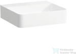 Laufen Val SaphirKeramik 45x42 cm-es csiszolt aljú mosdó csaplyuk és túlfolyó nélkül, LCC bevonattal, fehér H8162804001121 (H8162804001121)