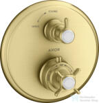 Hansgrohe Axor Montreux termosztátos falsík alatti kád/zuhany csaptelep, szálcsiszolt sárgaréz hatású 16800950 (16800950)