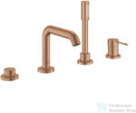 GROHE ESSENCE 4 üléses kádtöltő csaptelep zuhanyszettel, alaptest nélkül, Brushed Warm Sunset 25251DL1 (25251DL1)