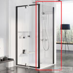 RAVAK PIVOT PPS-100 100 cm-es fix oldalfal, Fekete+Transparent, 90GA0300Z1 (90GA0300Z1)