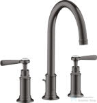 Hansgrohe AXOR MONTREUX 180 3 üléses mosdó csaptelep automata leeresztővel, szálcsiszolt fekete króm 16514340 (16514340)