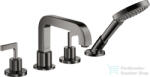 Hansgrohe AXÍOR CITTERIO 4 üléses kádtöltő csaptelep zuhanyszettel, polírozott fekete króm 39446330 (39446330)