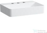 Laufen Val SaphirKeramik 55x40 cm-es pultra ültethető mosdó 3 csaplyukkal, túlfolyó nélkül, fehér H8122840001581 (H8122840001581)
