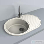 LunArt Fernanda 77x50 cm-es öntött gránit mosogató medence szifon nélkül, Sand 5999123000538 (5999123000538)