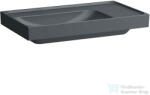 Laufen MEDA 80x46 cm-es falra/bútorra szerelhető mosdó túlfolyó és csaplyuk nélkül, jobb oldali pulttal, matt grafit H8171167581121 (H8171167581121)
