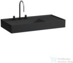 Laufen Kartell By Laufen 90x46 cm-es csiszolt aljú mosdó 3 csaplyukkal, matt fekete H8183387161581 (H8183387161581)