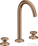 Hansgrohe AXOR ONE Select 170 3 üléses mosdó csaptelep, klik-klak leeresztővel, szálcsiszolt vörös arany hatású 48070310 (48070310)