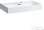 Laufen Kartell By Laufen 80x46 cm-es csiszolt aljú mosdó 3 csaplyukkal, LCC bevonattal, fehér H8163364001081 (H8163364001081)