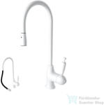 Bugnatese OXFORD kihúzható zuhanyfejes mosogató csaptelep, matt fehér 6395BI (6395BI)