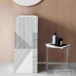 Laufen Kartell By Laufen szabadon álló mosdó csaplyuk és túlfolyó nélkül, speciális rejtett lefolyóval, fehér, fekete, vonalmintás H811331D011121 (H811331D011121)