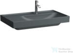 Laufen MEDA 80x46 cm-es falra/bútorra szerelhető mosdó túlfolyó nélkül, bal oldali pulttal, matt graphite H8171157581111 (H8171157581111)