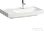 Laufen MEDA 80x46 cm-es falra/bútorra szerelhető mosdó túlfolyó nélkül, bal oldali pulttal, LCC bevonattal, fehér H8171154001111 (H8171154001111)