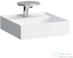 Laufen Kartell By Laufen 46x46 cm-es csiszolt aljú mosdó rejtett túlfolyóval, LCC bevonattal, fehér H8183314001111 (H8183314001111)