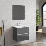 Coycama Dorian 60 cm-es Onix New mosdó és 2 fiókos alsószekrény kombináció, fényes szürke M0591120302152 (M0591120302152)