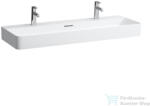 Laufen Val SaphirKeramik 120x42 cm-es mosdó 2 csaplyukkal, LCC bevonattal, H8102894001071 (H8102894001071)