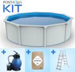 Pontaqua Family Pool KIT WHITE kerek fémfalas családi medence szett 300 x 120 cm (006)
