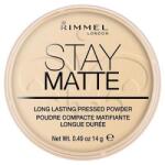 Rimmel London Rimmel Stay Matte Long Lasting Pressed Powder mattító púder 14 g 001 Transparent