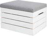 ISO 3636 Párnázott fedelű puff, 40×50×35 cm, szürke-fehér