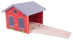 Bigjigs Toys Bigjigs Két beállásos mozdonyház, tégla mintás