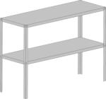 LANITPLAST Acél állvány LANITPLAST 115x40 cm 2 db polccal ezüst GSD2