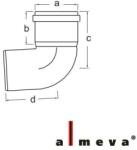 Almeva könyök 60/100 mm 90° (LPBK95)