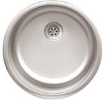 Evido RONDO rozsdamentes mosogató, kerek, egymedence, natúr, 44, 6 cm átmérő, 1, 5" lefolyógarnitúra (442002) - gepeszuniverzum