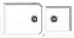 Laveo MILOS 2M 100 kétmedencés fehér gránit mosogató helytakarékos (SPM_6209)