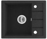 Laveo RINA MINI csepptálcás mosogató, szemcsés fekete, automata dugókiemelős, helytakarékos szifonnal (SRP_713T) - gepeszuniverzum