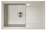 Laveo HUNTER egymedence csepptálcás mosogató, bézs K (SRU_411T)