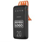 Dudao EGYEDI LOGÓZÁSSAL Dudao nagy teljesítményű powerbank 3 beépített kábellel 20000mAh USB Type C + micro USB + Lightning (Dudao K6Pro +) (K6Pro+-black-LOGO)