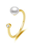 Beneto Nyitott aranyozott gyűrű valódi édesvízi gyöngyökkel AGG467-G