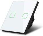 MACLEAN Intrerupator inteligent MCE703W Touch light switch, double, glass, white with square button Alb (MCE703W) - vexio