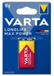 VARTA LONGLIFE MAX POWER tartós elem 6LR61, alkáli, 1db/csomag (VARTA_4722101401) (VARTA_4722101401)