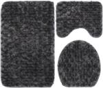 FizioTab 3 db FizioTab® fürdőszobai szőnyeg készlet, mikroszálas, memóriahab, 80x50, 50x40, 40x45, csúszásmentes, sötétszürke (DarkGreyRug1)