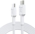 Green Cell Adatkábel Green Cell PowerStream, USB-C - USB-C, tápellátás 60 W, 200 cm, fehér
