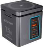 BlitzWolf BW-i113 GaN hálózati töltő, USB-A, 3xUSB-C, 105W