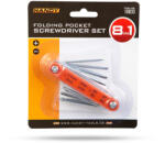 HANDY Összecsukható zseb csavarhúzó készlet - 8 az 1-ben (10833) - lumenet
