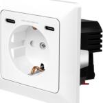 LogiLink Priza Logilink PA0331, 1 x Schuko, 2 x USB-C, 25 W, White (PA0331)