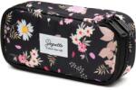 Zagatto Iskolai tolltartó lányoknak, Zagatto, Fekete virágmintás, 22x10x6 cm, 2 rekesszel, Könnyű és praktikus, ZG877 (ZG877)
