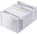 Original Deals Textilhálós doboz, ruhák és fehérneműk rendezéséhez, 9 rekesszel, hossza 36 cm x szélesség 22.5 cm x magasság 20 cm, fehér (22AGL0991)