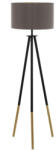 EGLO Állólámpa talpkapcsolóval, 154 cm - Bidford Eglo 44098, fa, textil, 1xE27 foglalattal (44098)