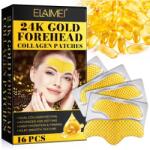 Elaimei Ránctalanító homlokkezelő tapasz szett 24K arannyal, kollagénnel, Kojic Acid, bőrfiatalító hatással, Elaimei, (16 db)